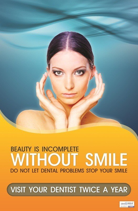 Poster English Visit Dentist Twice an Year - 068 - Libral Traders
