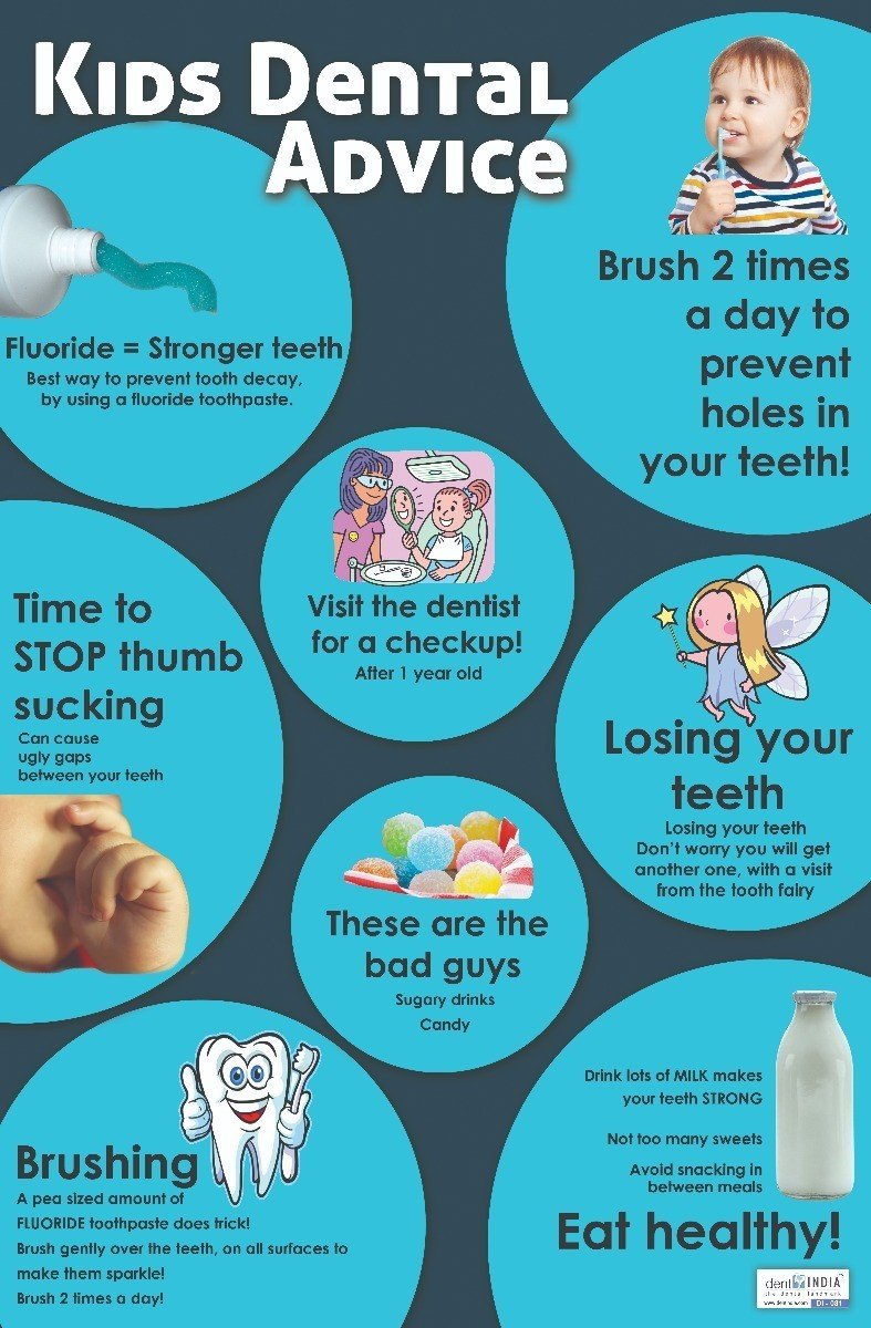 Poster English Kids Dental Advise - 081 - Libral Traders