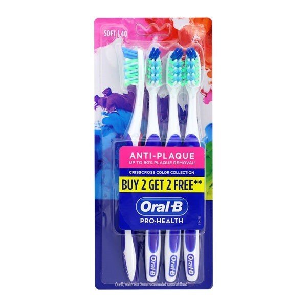 Oral-B ProHealth Anti - Plaque Crisscross Toothbrush 4/pk - Libral Traders