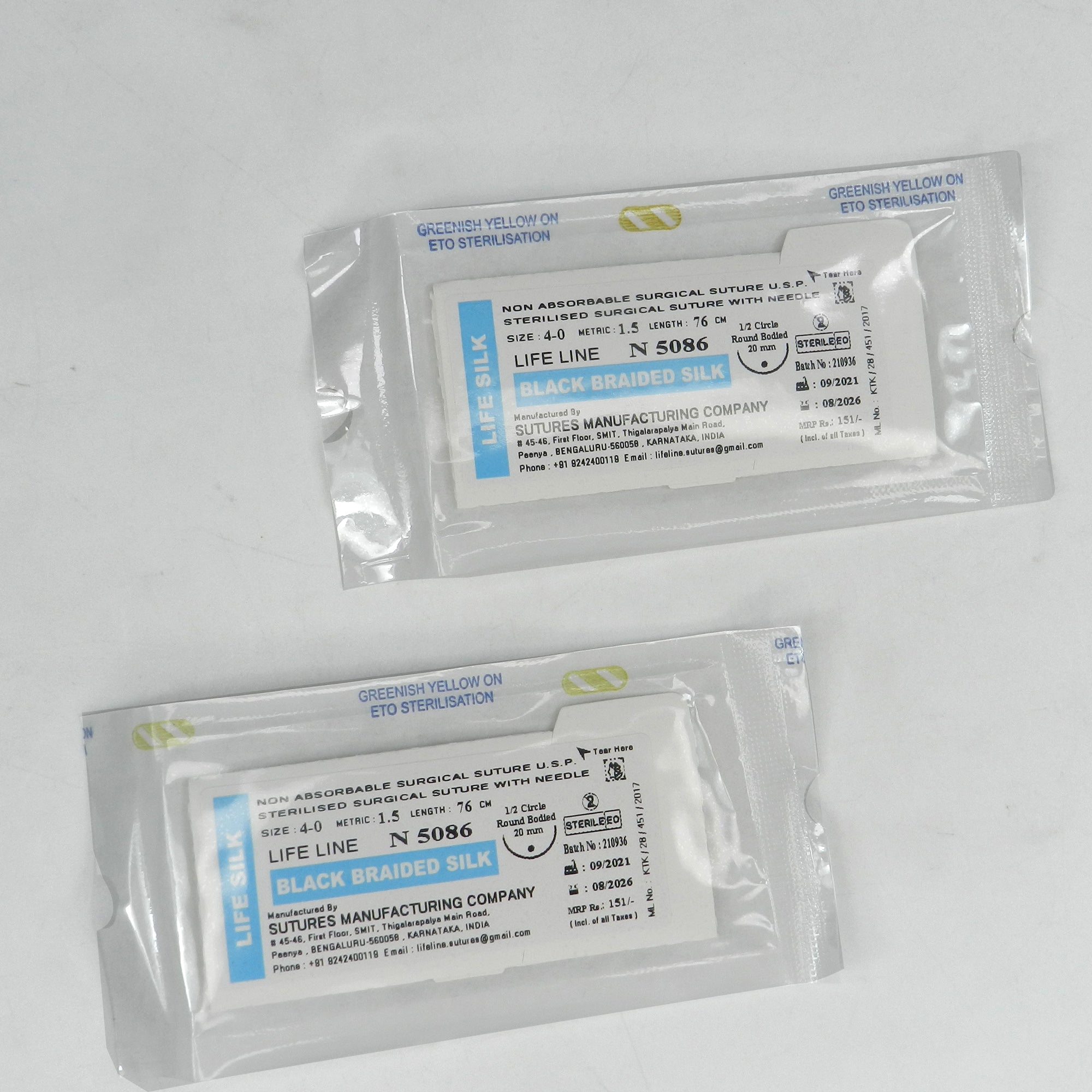 LifeSilk Sterile Needled Suture – 3/8 Circle Cutting (N5001) 2/pk - Libral Traders