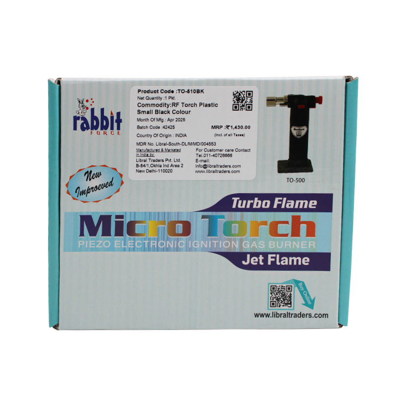 Rabbit Force Torch Plastic Body Small Black - Libral Traders