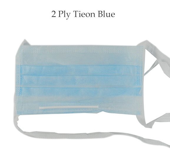 LD Super Eco Face Mask 2 Ply Tie - on Blue 50/pk - Libral Traders