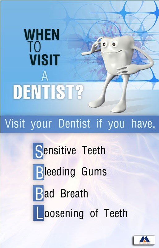 Poster English When to Visit A Dentist - 013 - Libral Traders