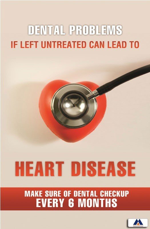 Poster English Dental Problems Can Lead to Heart Disease - 014 - Libral Traders