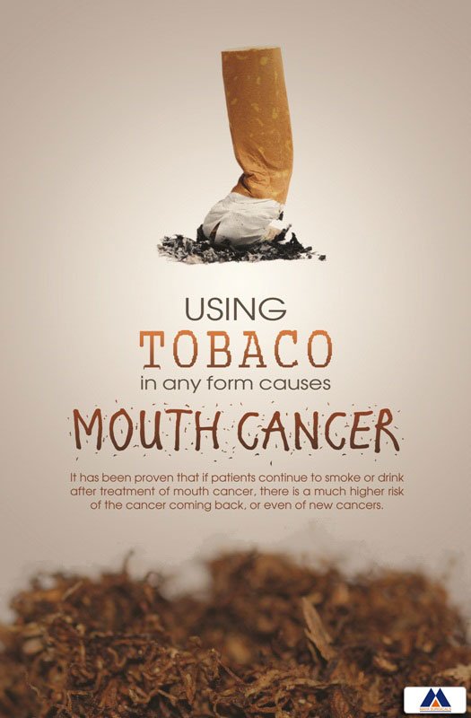 Poster English Tobacco Causes Mouth Cancer - 055 - Libral Traders