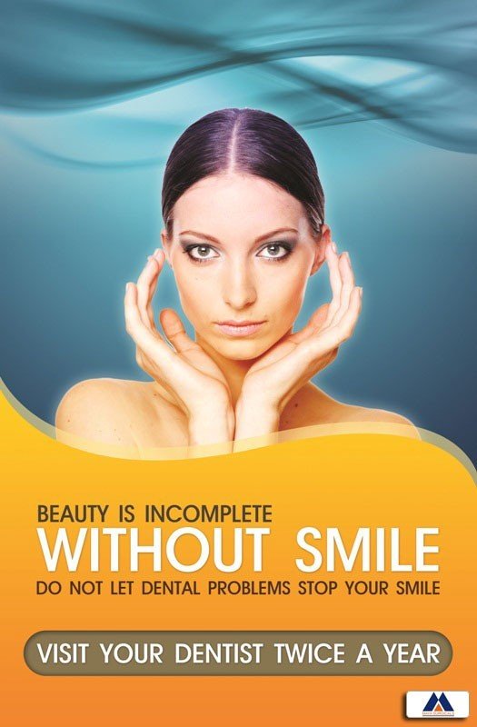 Poster English Visit Dentist Twice an Year - 068 - Libral Traders