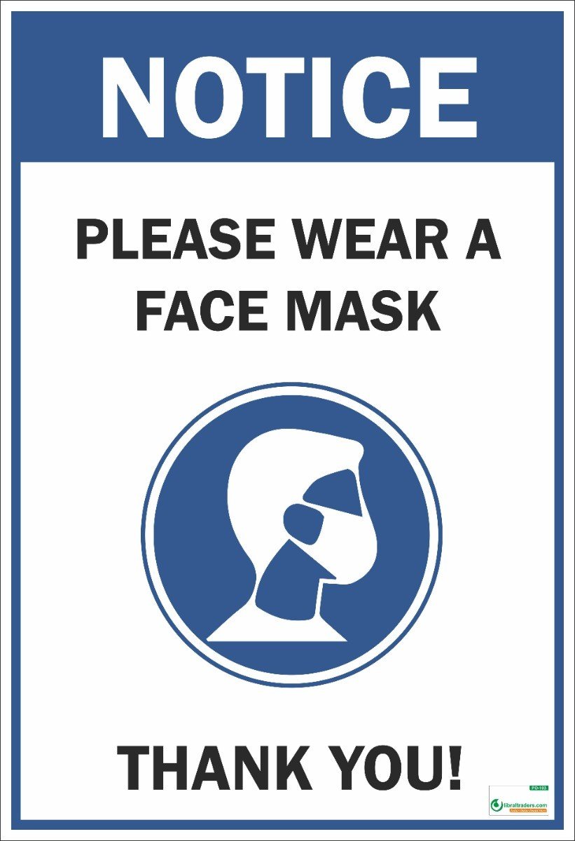 Poster English Please Wear a Face Mask (COVID-19) - 103 - Libral Traders