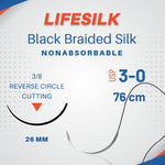 LifeSilk Sterile Needled Suture - 3/8 Circle Reverse Cutting (N5028) - Libral Traders