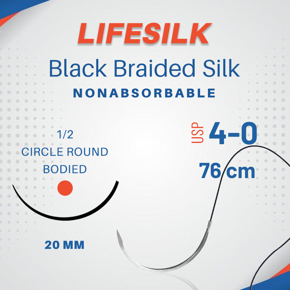 LifeSilk Sterile Needled Suture – 1/2 Circle Round Bodied (N5086) - Libral Traders