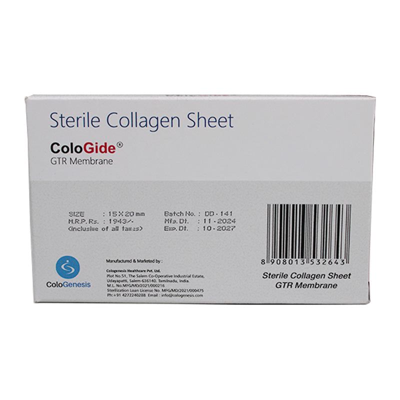Cologenesis Colo Gide GTR Membrane Sterile Collagen Sheet - Libral Traders