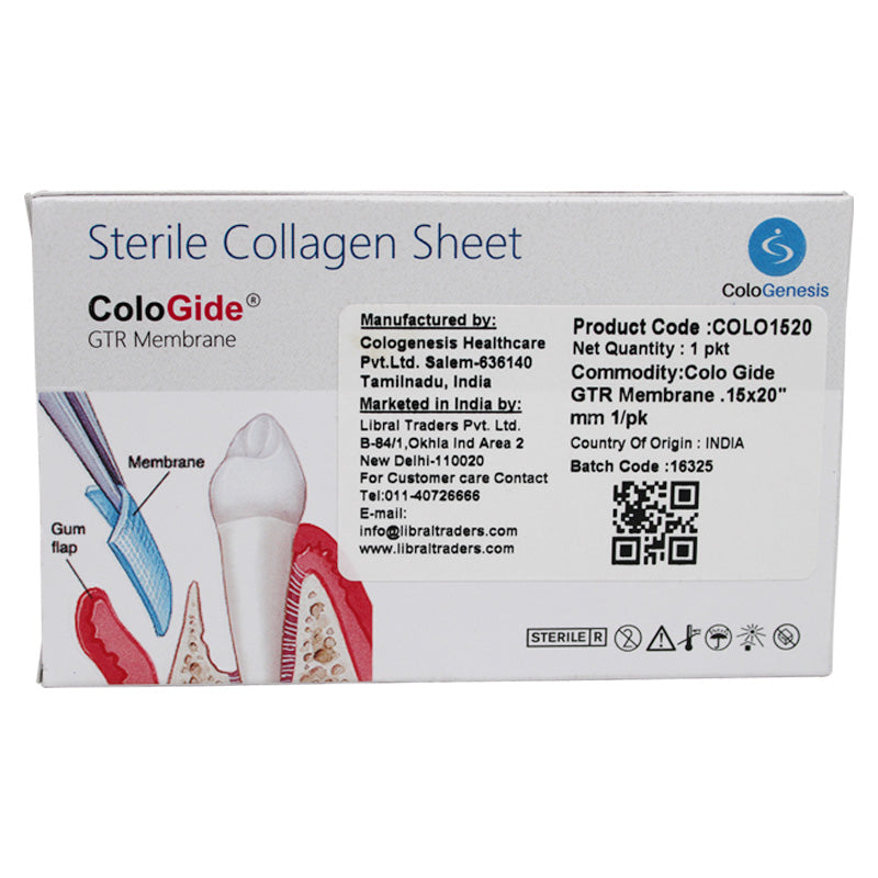 Cologenesis Colo Gide GTR Membrane Sterile Collagen Sheet - Libral Traders