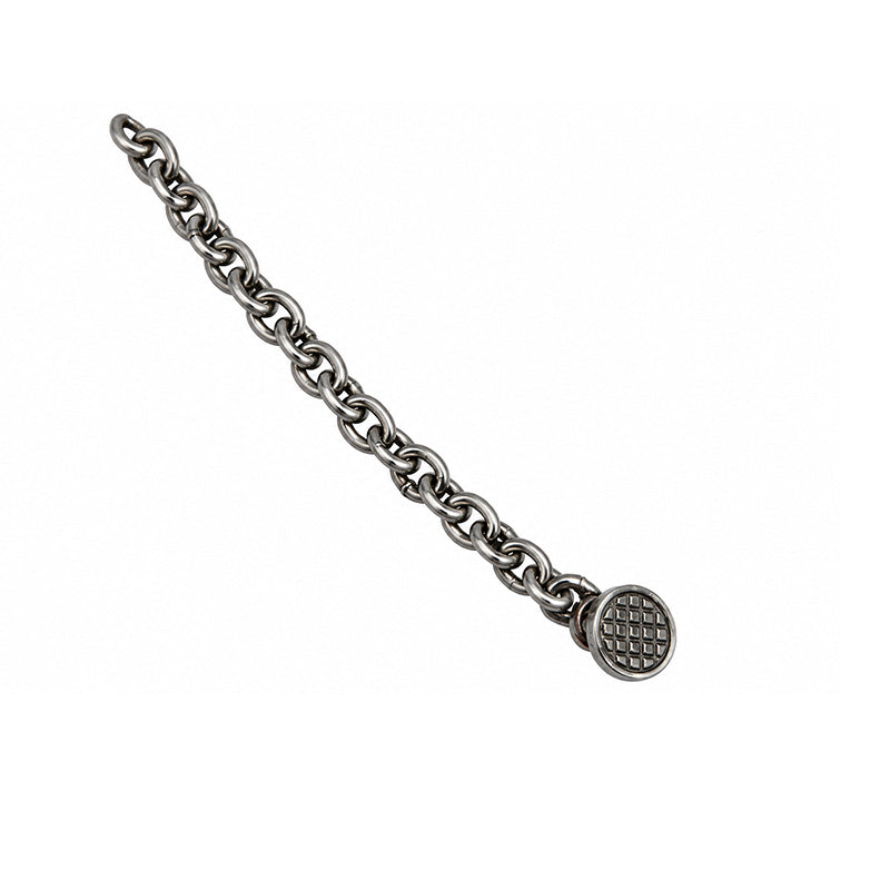 Morelli bondable buttons with chain, metal fasteners and decorative design, suitable for clothing or accessories.