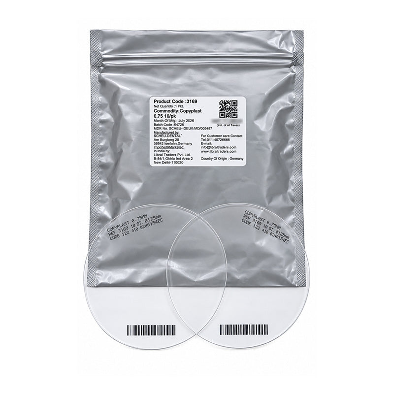 Scheu Copyplast 125 mm dental impression material in packaging, used for dental impressions and procedures.