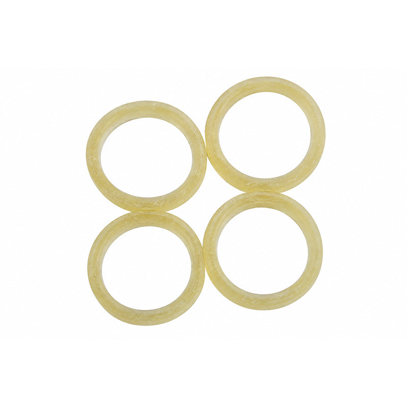 TP Orthodontics latex tooth-colored elastics for orthodontic braces, shown in a close-up image highlighting their clear, discreet design.