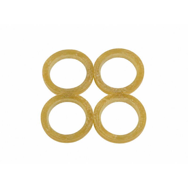 TP Orthodontics plain latex elastics in tooth color, used for orthodontic treatment, shown in a close-up image.