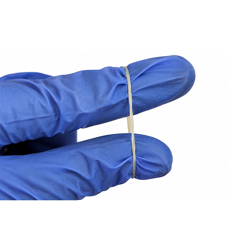 TP Orthodontics latex elastics in tooth-colored design, used for orthodontic treatment and dental alignment.