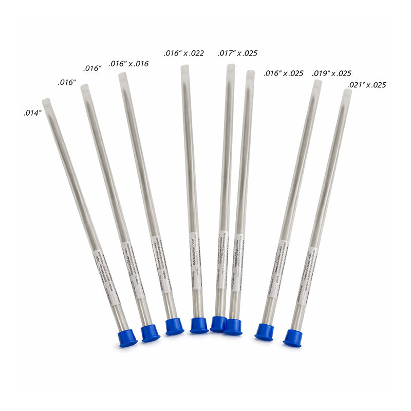 Stainless steel RF SS straight length wires, high-quality metal wires from Rabbit Force, shown laid out on a neutral background.