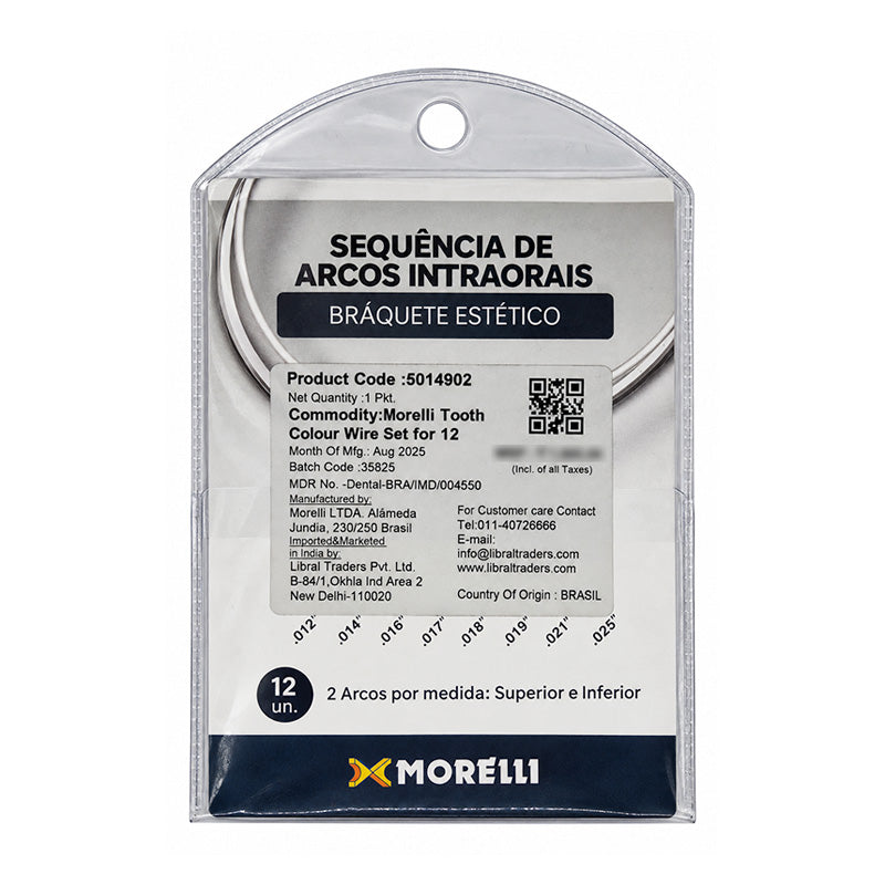 Morelli tooth color archwires set with clear, flexible orthodontic wires for discreet tooth alignment, shown in the image.