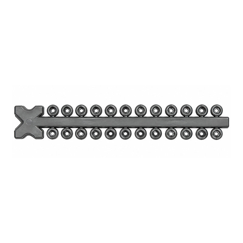Morelli Elastic Ligature Ties in Modules, flexible orthodontic ties for dental braces, shown in a close-up image.