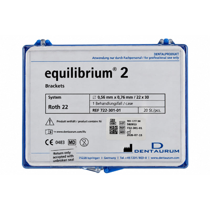 Dentaurum Equilibrium Brackets – Roth / MBT, Standard & Mini