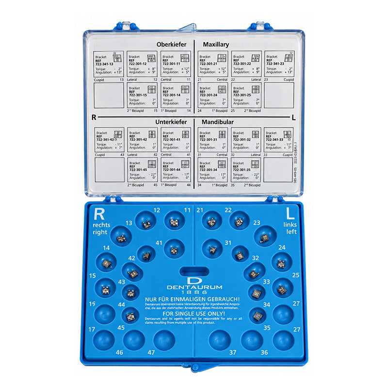 Dentaurum Equilibrium Brackets – Roth / MBT, Standard & Mini