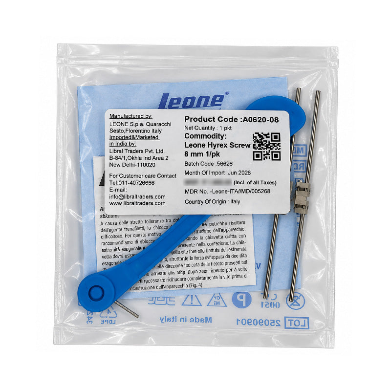 Leone Hyrex Rapid Expander Screw from Leone s.p.a, showing a close-up of the dental screw used for orthodontic expansion.