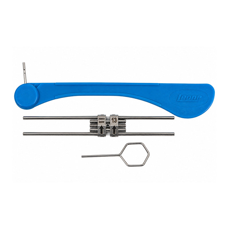 Leone Hyrex Rapid Expander Screw, a dental rapid expander device with metal components and plastic parts for orthodontic use.