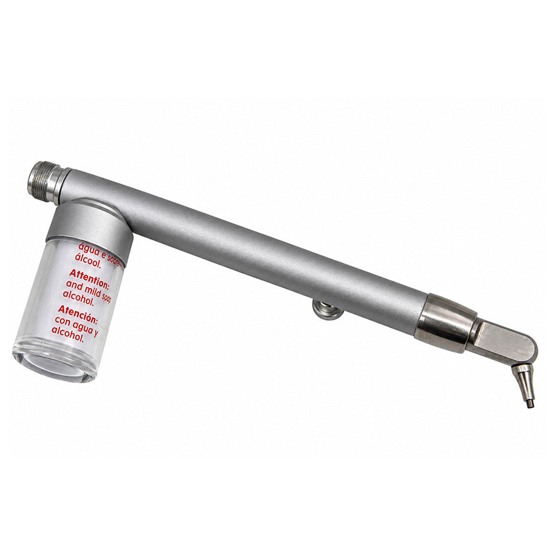 Bio-Art Microblaster AQUA intraoral sandblaster for dental cleaning, showing handheld device with nozzle and blue body.