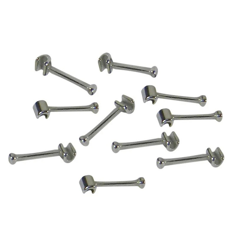 Axim weldable crimpable hooks 021 x 025 with 7.5mm length, designed for secure fastening in industrial applications