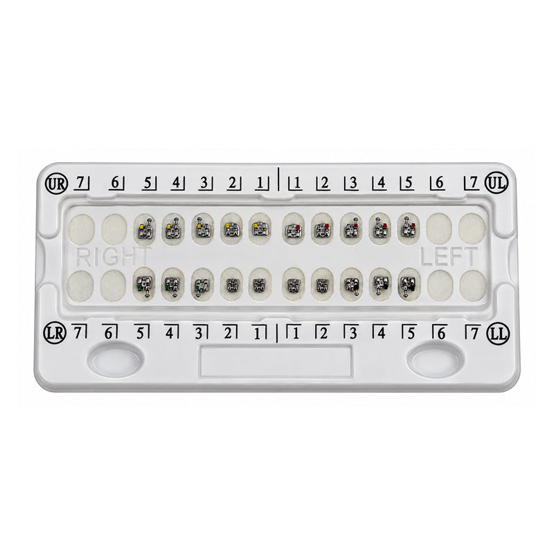 Libral MBT 022 patient kit with brackets, wires, and tubes for orthodontic treatment, shown with brackets and wire forms.
