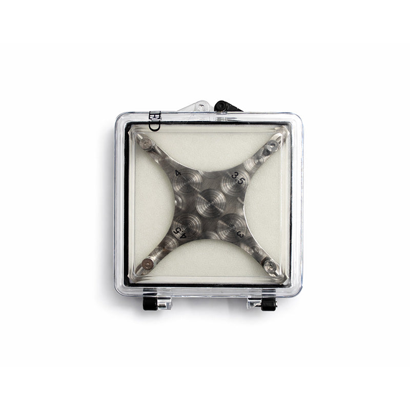 Captain Orthodontics Boons Gauge bracket positioning gauge with steel marker for precise orthodontic bracket placement.