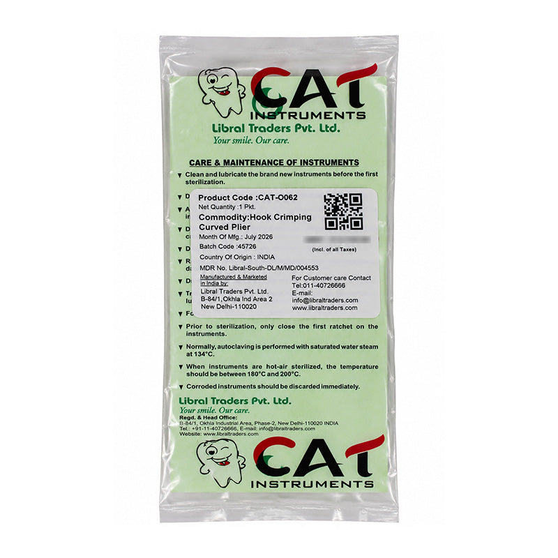CAT Instruments CAT Hook Crimping Curved Plier for electrical work, featuring ergonomic handles and precise crimping ability.