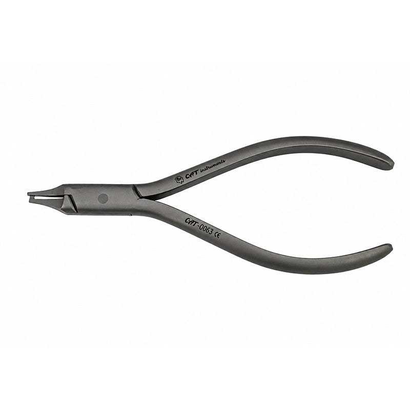CAT Instruments CAT Rotation Aligner Pliers for clear aligners, showing precision dental tool with ergonomic design and metal construction.