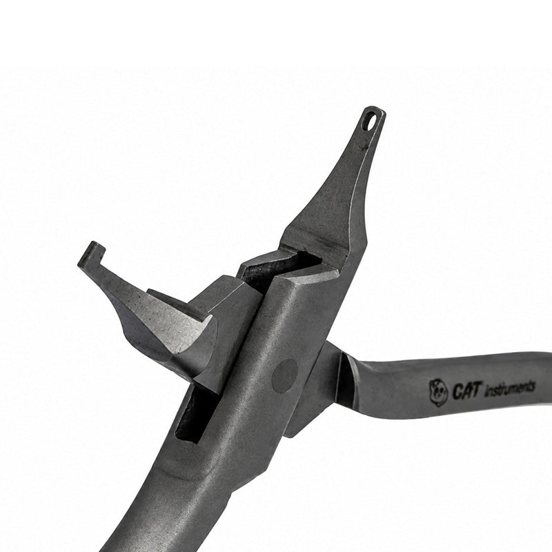 CAT Instruments CAT Rotation Aligner Plier for clear aligners, showing the precise tool with ergonomic handles for dental orthodontic use.