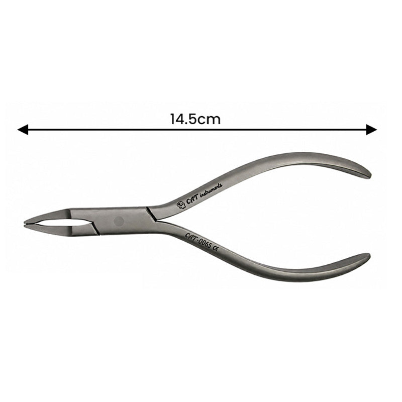 CAT Instruments CAT Retention Aligner Pliers for clear aligners, showing precision dental tool in a professional setting.