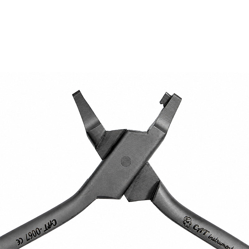 CAT Instruments Tear Drop Aligner Pliers for clear aligners, close-up of precision dental tool with ergonomic handle.