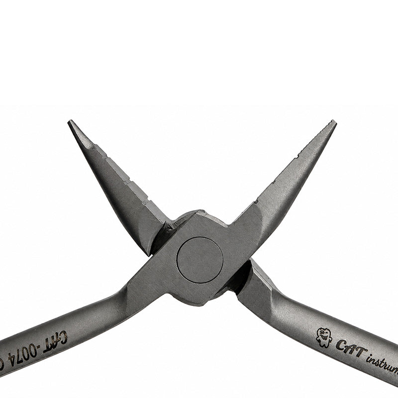 CAT Instruments CAT Jarabak plier for orthodontic light wire bending, showing the precision orthodontic wire forming tool in use.