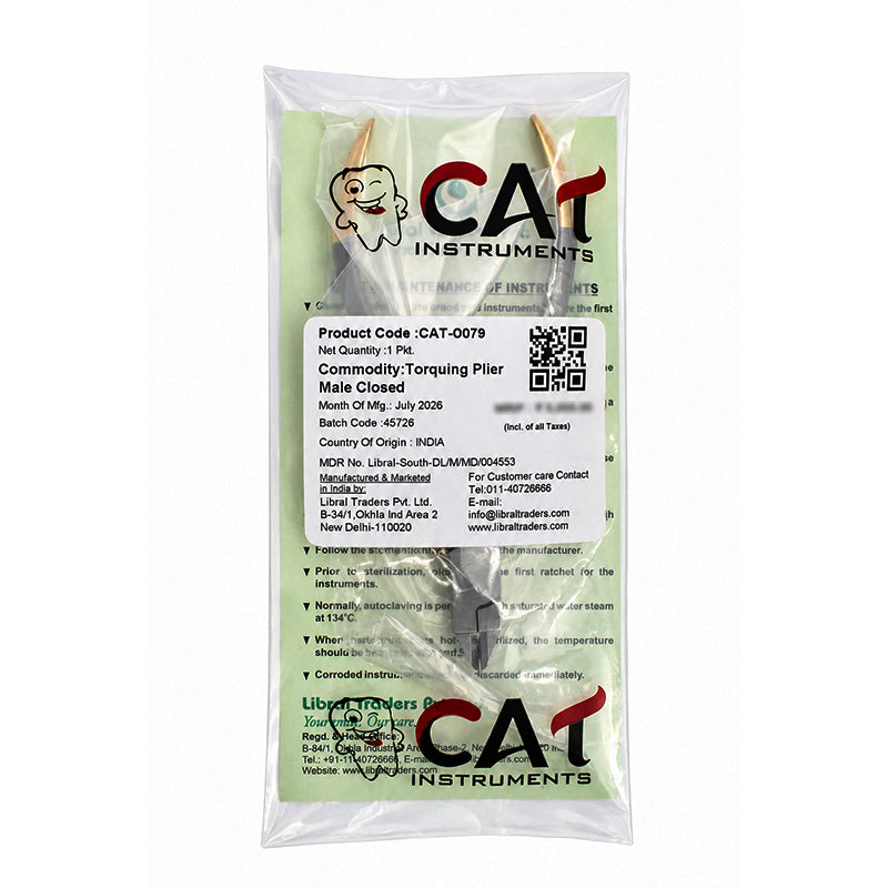 CAT Instruments CAT Male Torquing Plier with closed thin beak, designed for precision utility and specialty tasks.