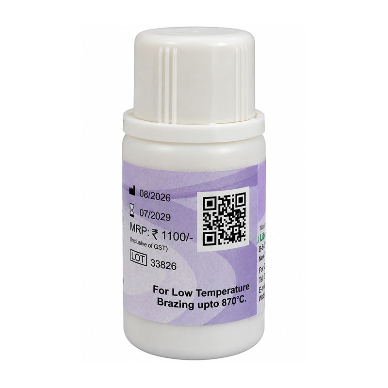 Captain Orthodontics silver solder flux for orthodontic repairs, shown in a small container with labeled cap.