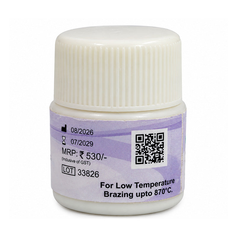 Captain Orthodontics silver solder flux in a bottle, used for orthodontic soldering and metal bonding applications.