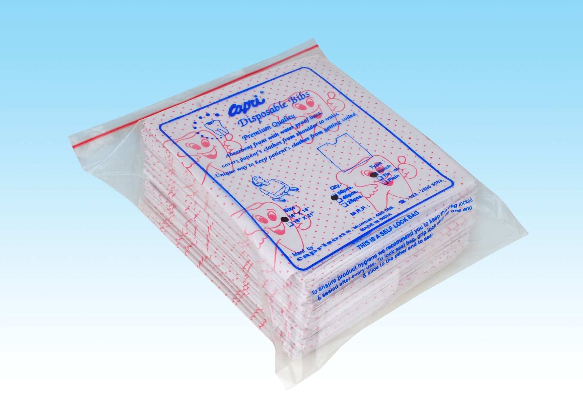 Capri Disposable Patient Bibs Nech Notch