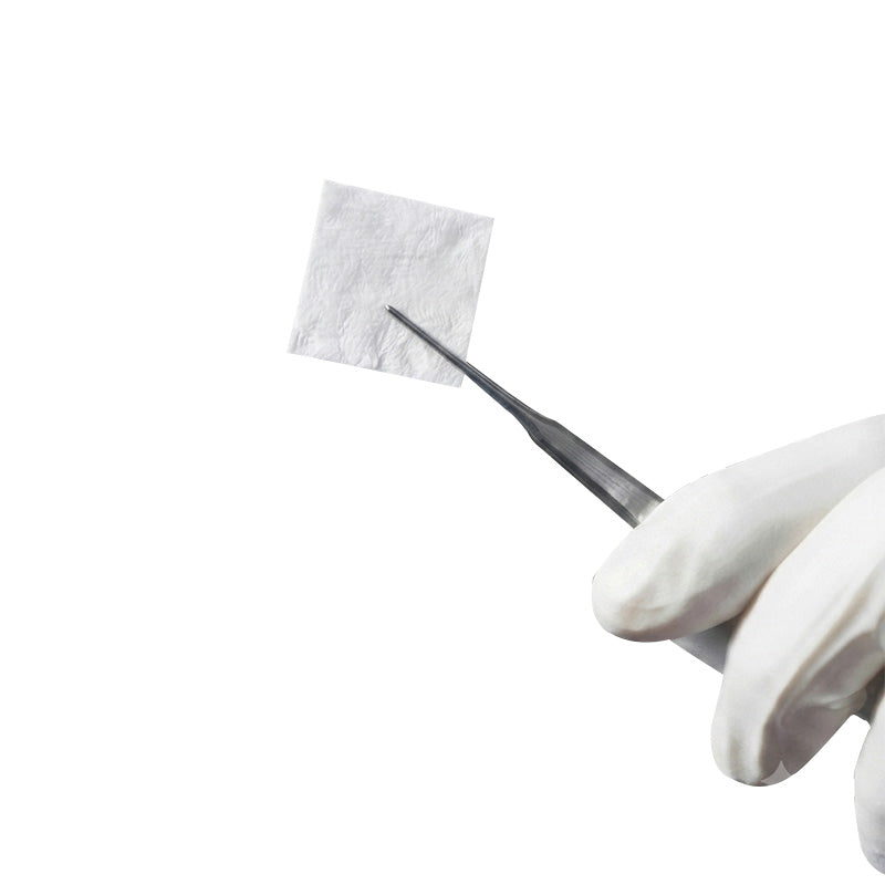 Sterile Cologenesis ColoGide GTR collagen membrane sheet used as a barrier or plug in medical procedures.