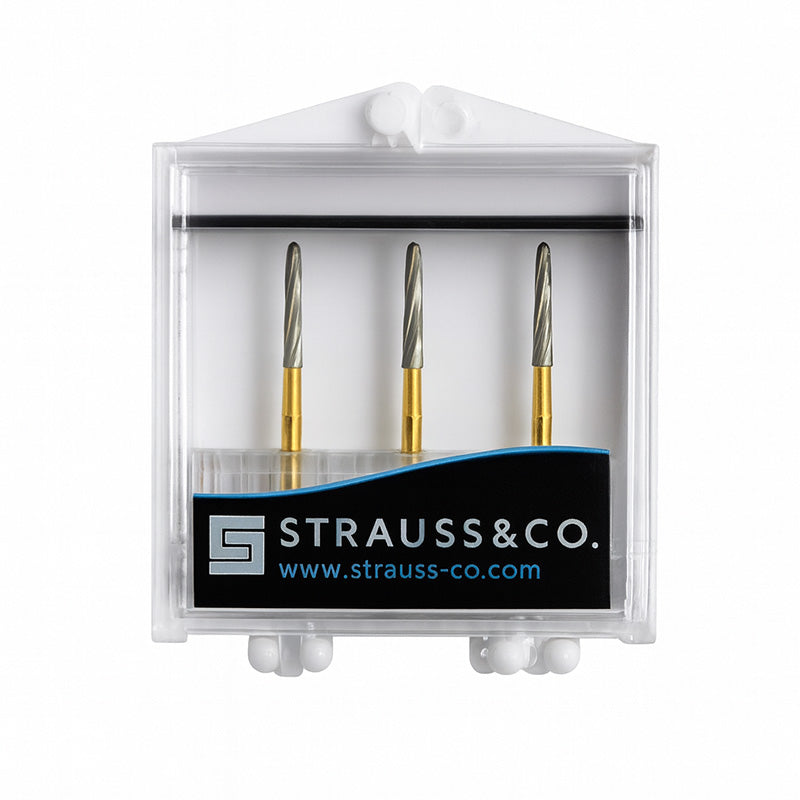 Strauss Carbide Round End Taper 12 Blade Bur 016 3/pk - FG7675