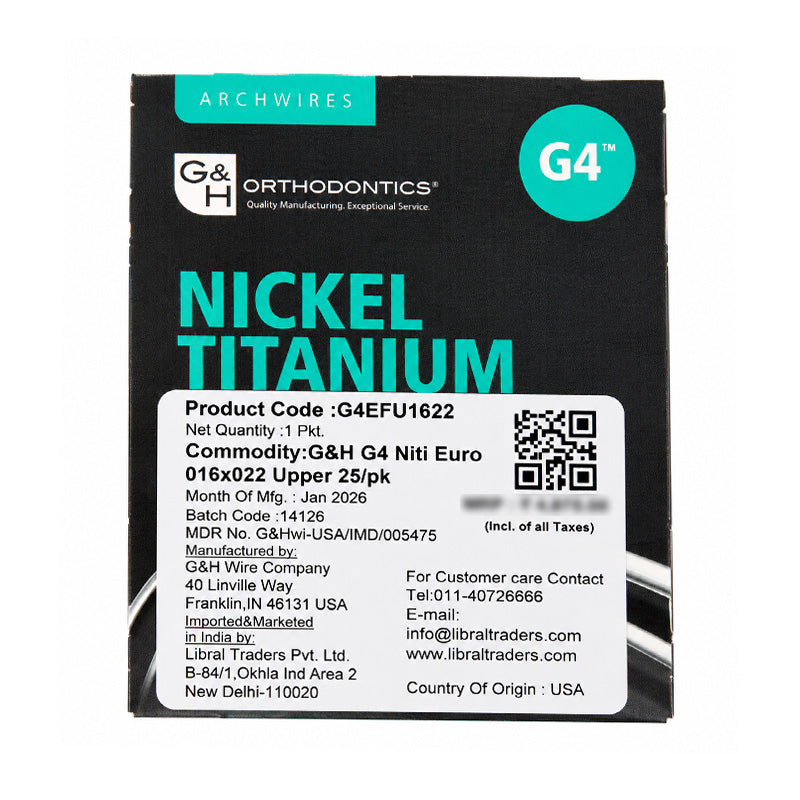 G&H Ortho G4 Niti Damon Wire showing flexible nickel titanium orthodontic wire on a white background