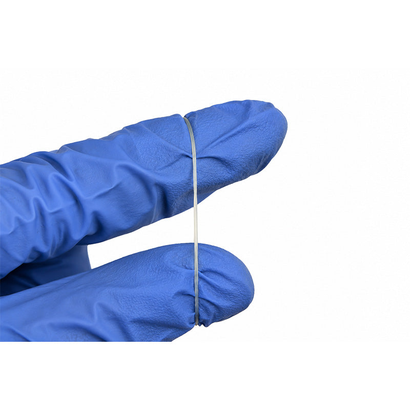 G&H Ortho latex elastics for orthodontic use, shown in a clear image of the elastic bands used for dental treatment.