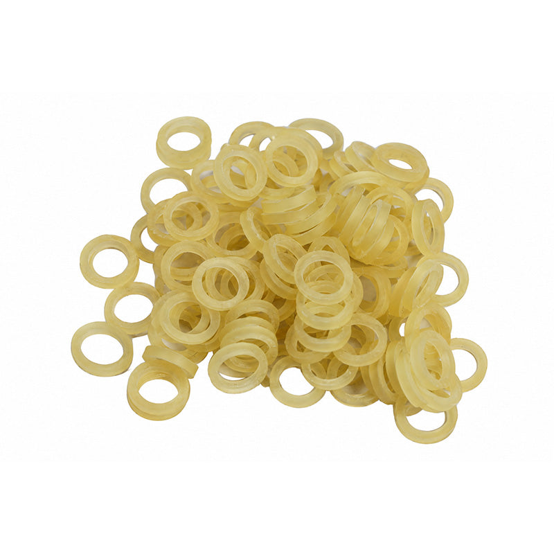 G&H Ortho latex elastics for braces, showing a close-up of flexible orthodontic elastics used for dental corrections.