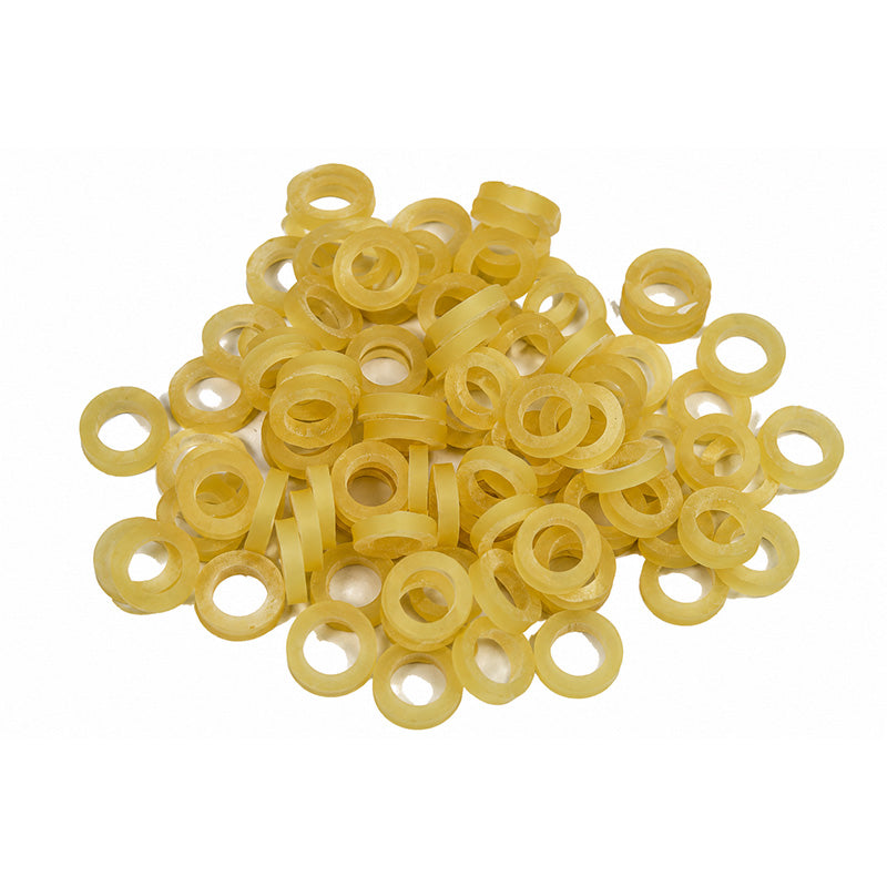 Leone Extraoral Elastics for orthodontic use, shown in a clear image, featuring the Leone s.p.a brand and elastic bands.