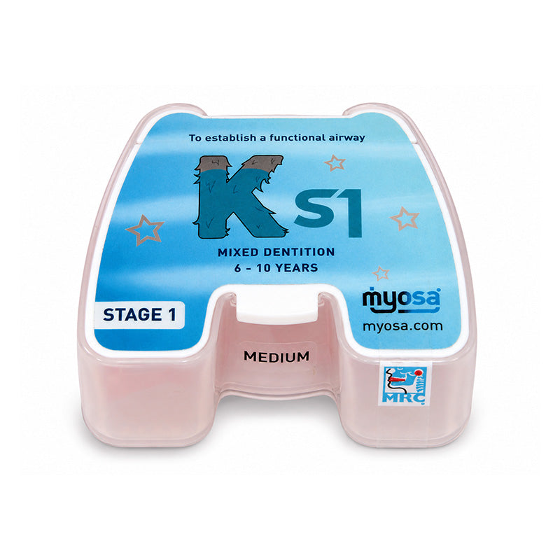 Myofunctional Research Co. MRC Myosa trainer appliance for kids, used for oral and jaw development, shown in the image.