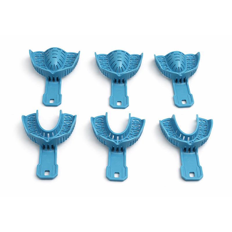 Blue LD Implant Impression Tray from Dental Disposables, showing a sturdy tray designed for accurate dental impressions.