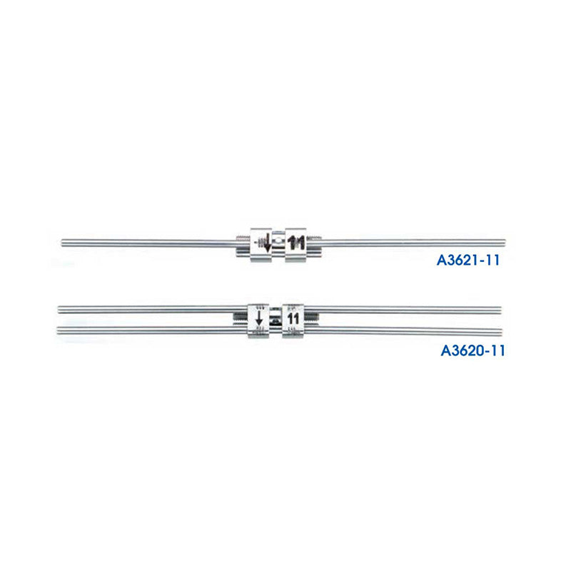 Leone Baby Expander Screws with Double Arms, 11mm, orthodontic rapid expanders from Leone s.p.a, shown with metal screws and arms.